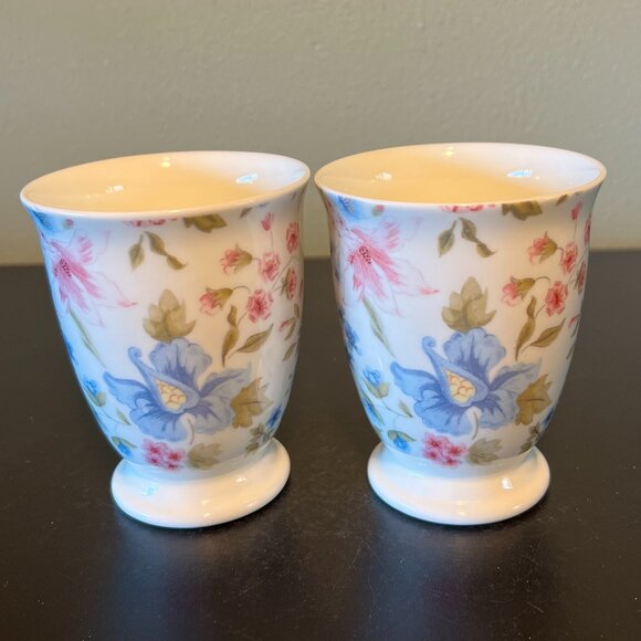 Two (2) WHITTARD OF CHELSEA Fine Bone China Floral 🌸 Footed Tea Cups ~ England - Picture 3 of 9